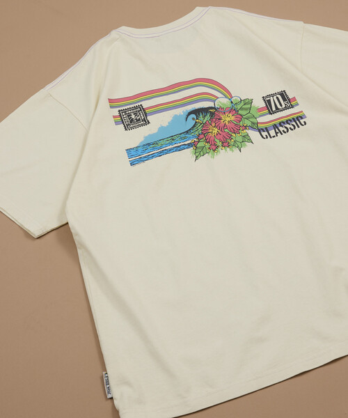 Ocean Pacific(オーシャンパシフィック)の「Ocean Pacific/オーシャンパシフィック FREAK'S STORE for BEACH & FES 別注 HERITAGE TEE RAINBOW/ヘリテージTシャツ レインボー(Tシャツ/カットソー・メンズ・ナチュラル/ブラック/パープル・MEDIUM/LARGE)」の13枚目の写真