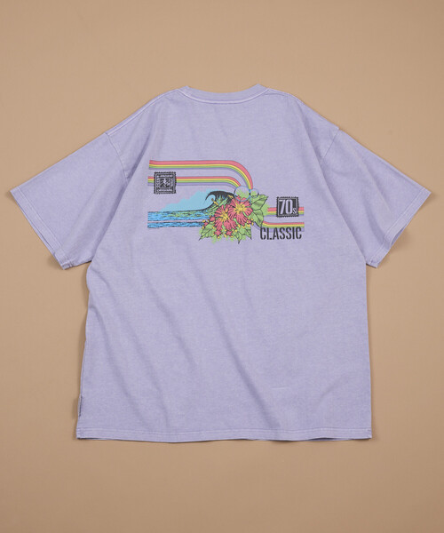 Ocean Pacific(オーシャンパシフィック)の「Ocean Pacific/オーシャンパシフィック FREAK'S STORE for BEACH & FES 別注 HERITAGE TEE RAINBOW/ヘリテージTシャツ レインボー(Tシャツ/カットソー・メンズ・ナチュラル/ブラック/パープル・MEDIUM/LARGE)」の7枚目の写真