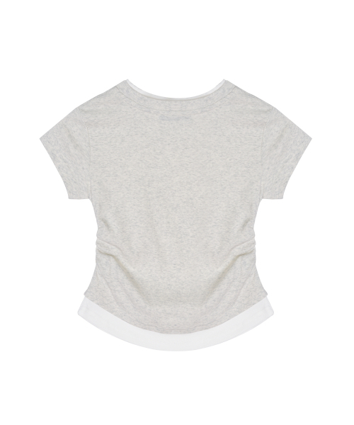 NICK&NICOLE(ニックアンドニコール)の「LAYERED SHIRRING SLIM TOP_MELANGE(Tシャツ/カットソー・レディース・その他・FREE)」の5枚目の写真