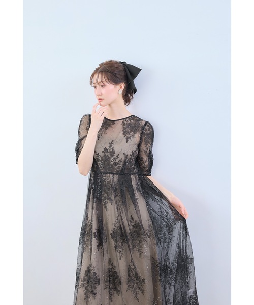 niana(ニアナ)の「【低身長用サイズあり】エンブロイダリーレイヤードドレス 結婚式 同窓会 入学式 卒業式 パーティードレス オケージョン お呼ばれワンピース(ドレス・レディース・ブルーグレー/ブラック/イエロー/ライトグリーン・S-Short/L/M)」の5枚目の写真