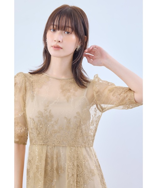 niana(ニアナ)の「【低身長用サイズあり】エンブロイダリーレイヤードドレス 結婚式 同窓会 入学式 卒業式 パーティードレス オケージョン お呼ばれワンピース(ドレス・レディース・ブルーグレー/ブラック/イエロー/ライトグリーン・S-Short/L/M)」の12枚目の写真