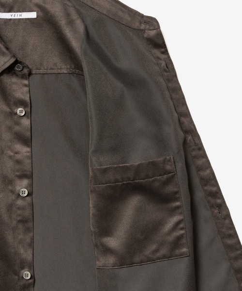VEIN (ヴェイン)の「シンセティックスエード L/S SHIRT / SYNTHETIC SUEDE L/S SHIRT(シャツ/ブラウス・メンズ・カーキ/ブラック・1/3/2)」の7枚目の写真