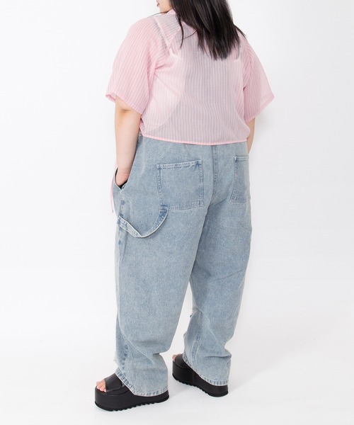 PUNYUS(プニュズ)の「シアークロップド丈ドロストシャツ(シャツ/ブラウス・レディース・ブラック/ピンク/サックスブルー・1/2/3/4/5)」の12枚目の写真