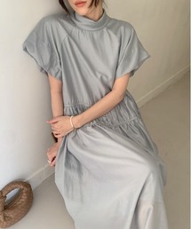 YUGA_YGMC Korean-style Ribbon tie tiered dress