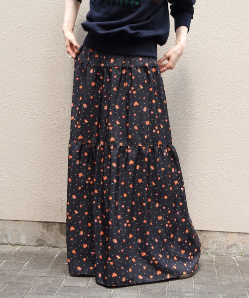 THE SHINZONE(ザ シンゾーン)の「THE SHINZONE/シンゾーン タイニーブロッサムプリントスカート TINY BLOSSOM PRINTED SKIRT 26AMSSK01(スカート・レディース・ブラック・M)」の3枚目の写真