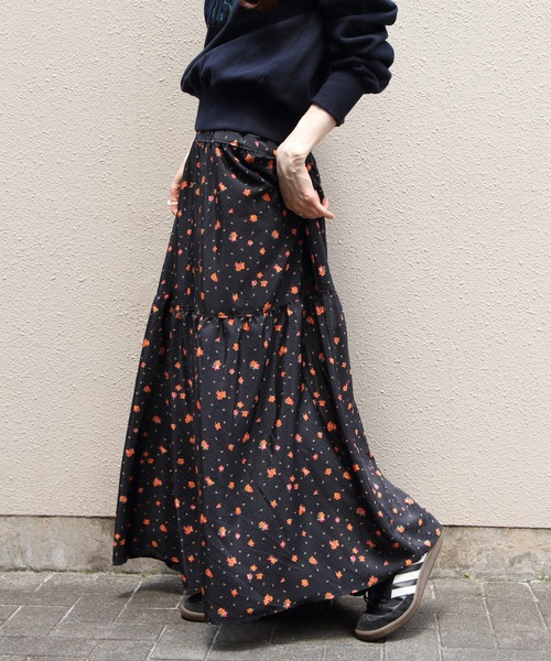 THE SHINZONE(ザ シンゾーン)の「THE SHINZONE/シンゾーン タイニーブロッサムプリントスカート TINY BLOSSOM PRINTED SKIRT 26AMSSK01(スカート・レディース・ブラック・M)」の4枚目の写真