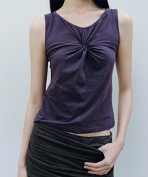 CACELE（カッセル）の「SOFT TWIST SLEEVELESS, PURPLE（Tシャツ/カットソー）」