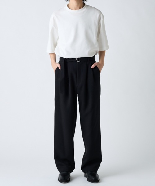 Lui's（ルイス）の「ベルテッドダブルクロス2タックパンツ（スラックス・メンズ・チャコールグレー/ブラック・S/M）」の3枚目の写真