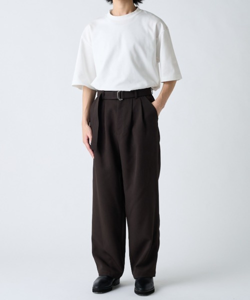 Lui's（ルイス）の「ベルテッドダブルクロス2タックパンツ（スラックス・メンズ・チャコールグレー/ブラック・S/M）」の6枚目の写真