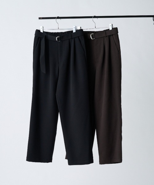 Lui's（ルイス）の「ベルテッドダブルクロス2タックパンツ（スラックス・メンズ・チャコールグレー/ブラック・S/M）」の7枚目の写真