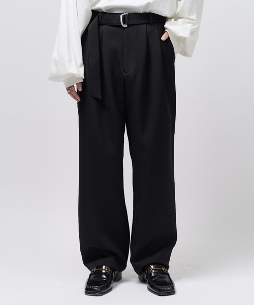 Lui's（ルイス）の「ベルテッドダブルクロス2タックパンツ（スラックス・メンズ・チャコールグレー/ブラック・S/M）」の19枚目の写真