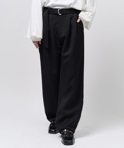 Lui's（ルイス）の「ベルテッドダブルクロス2タックパンツ（スラックス・メンズ・チャコールグレー/ブラック・S/M）」の20枚目の写真
