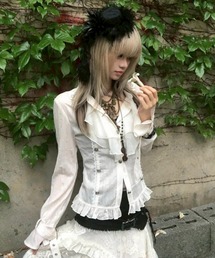 Cest Nous（セヌー）の「【Cest Nous】Ruffle Blouse / 【セヌー】ボタンラッフルレースアップブラウス（シャツ/ブラウス）」