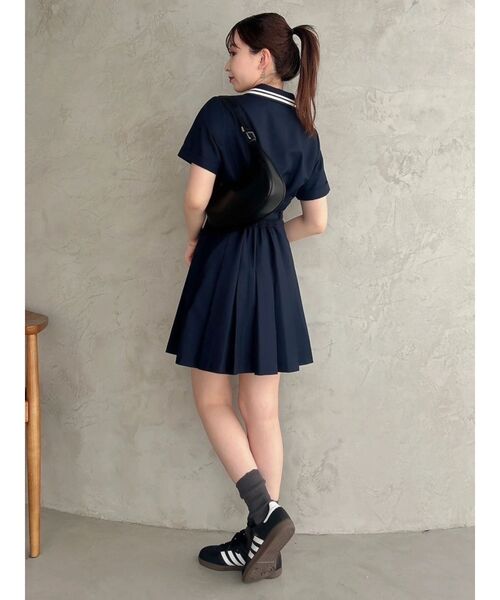 dazzlin（ダズリン）の「ポロライクプリーツミニワンピース（ワンピース・レディース・オフホワイト/ネイビー・MEDIUM/SMALL）」の21枚目の写真