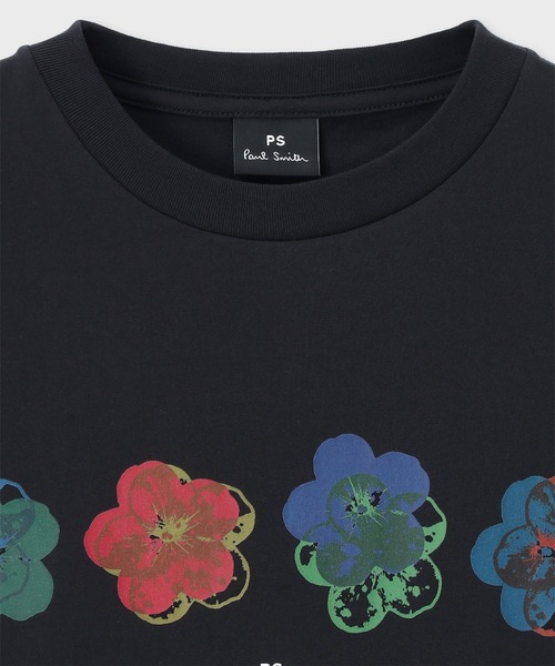 PS Paul Smith（ピーエスポールスミス）の「【オンラインショップ限定】ウィメンズ フローラルプリント 半袖Tシャツ / 265030 232V（Tシャツ/カットソー・レディース・ホワイト/ブラック・2L/MEDIUM）」の8枚目の写真
