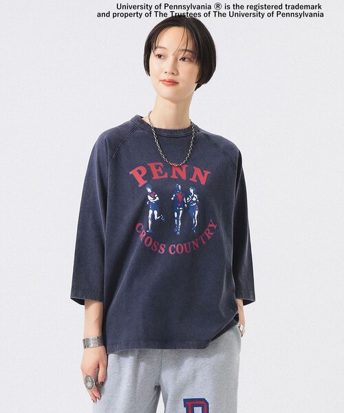 GOOD ROCK SPEED（グッドロックスピード）の「【別注】GOOD ROCK SPEED / カレッジ ラグラン Tシャツ（Tシャツ/カットソー・レディース・ホワイト/ネイビー・ONE SIZE）」の2枚目の写真