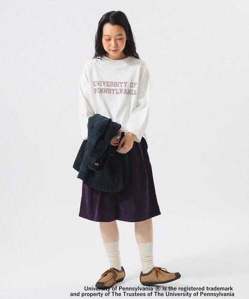 GOOD ROCK SPEED（グッドロックスピード）の「【別注】GOOD ROCK SPEED / カレッジ ラグラン Tシャツ（Tシャツ/カットソー・レディース・ホワイト/ネイビー・ONE SIZE）」の3枚目の写真