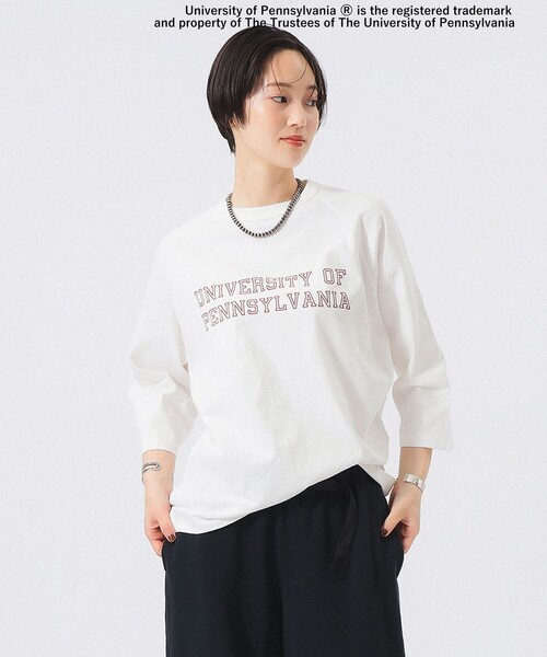GOOD ROCK SPEED（グッドロックスピード）の「【別注】GOOD ROCK SPEED / カレッジ ラグラン Tシャツ（Tシャツ/カットソー・レディース・ホワイト/ネイビー・ONE SIZE）」の8枚目の写真