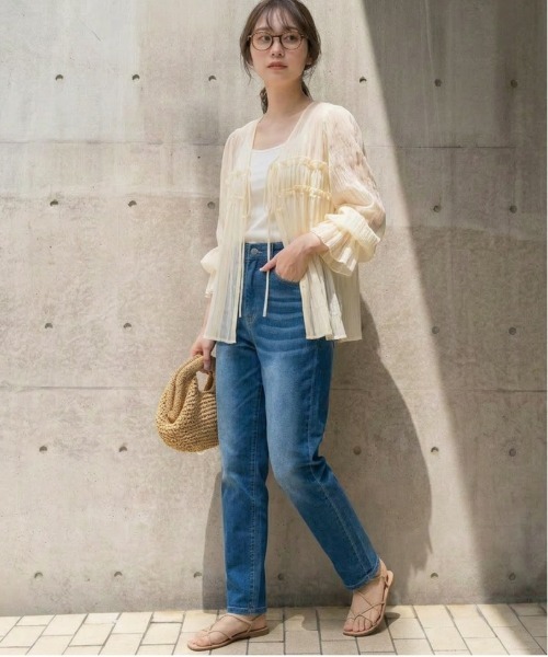 La-gemme（ラジェム）の「美脚テーパードデニム風パンツ（デニムパンツ・レディース・ライトブルー/ブラック/ブルー・M/L）」の18枚目の写真