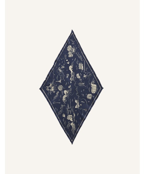 Maison Kitsune(メゾンキツネ)の「PARISIAN MAP SCARF(バンダナ/スカーフ・メンズ・ネイビー・U)」の3枚目の写真