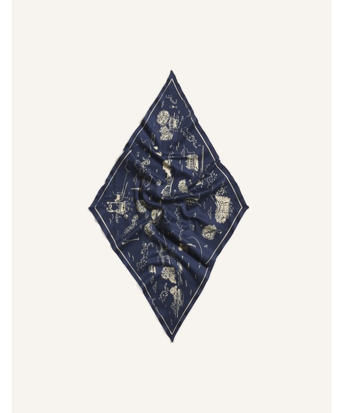 Maison Kitsune(メゾンキツネ)の「PARISIAN MAP SCARF(バンダナ/スカーフ・メンズ・ネイビー・U)」の4枚目の写真