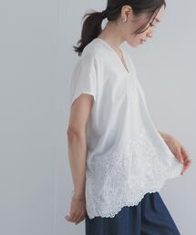URBAN RESEARCH DOORS | 裾刺繍Vネックブラウス(シャツ/ブラウス)