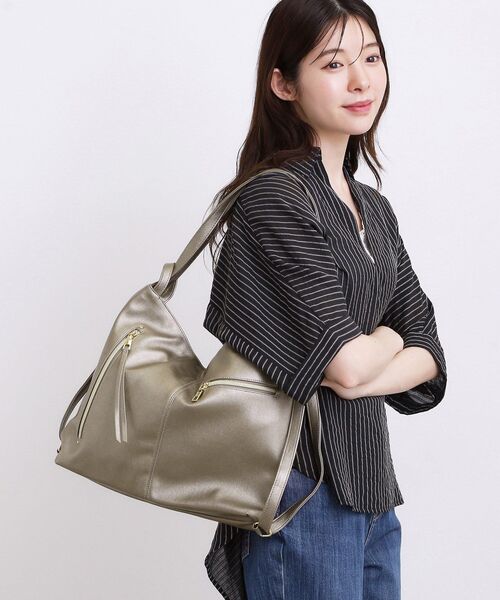 grove(グローブ)の「人間工学Zip 2WAYショルダー(ショルダーバッグ・レディース・ブラウン系その他/ナチュラル/シルバー系その他/ブラック・00)」の5枚目の写真