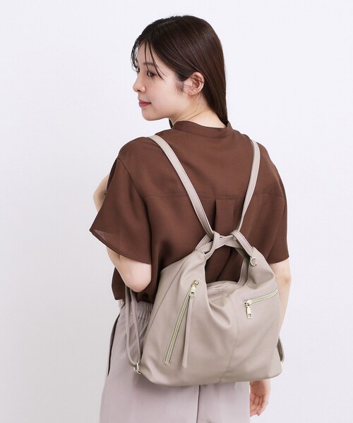grove(グローブ)の「人間工学Zip 2WAYショルダー(ショルダーバッグ・レディース・ブラウン系その他/ナチュラル/シルバー系その他/ブラック・00)」の11枚目の写真
