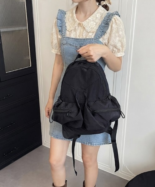 WEGO(ウィゴー)の「多機能!マルチポケットカラーバックパック/リュック(バックパック/リュック・レディース・グレー/カーキ/ブラック/アイボリー/パープル・FREE)」の20枚目の写真