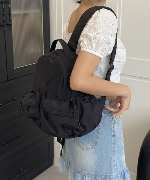 WEGO(ウィゴー)の「多機能!マルチポケットカラーバックパック/リュック(バックパック/リュック・レディース・グレー/カーキ/ブラック/アイボリー/パープル・FREE)」の17枚目の写真