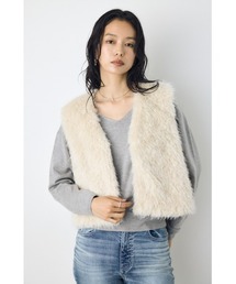 AZUL by moussy | 【着丈バリエ】ミックスファーベスト(ベスト)