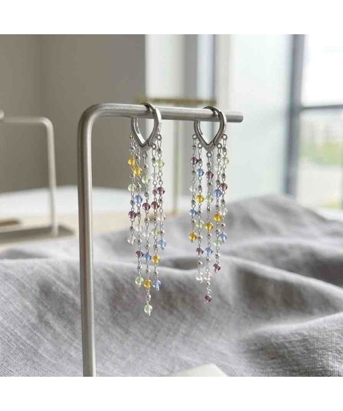 tone(トーン)の「【88eighty-eight】カラフルビーズチェーンじゃらじゃらリングピアス【import】(MA)(ピアス(両耳用)・レディース・その他・FREE)」の6枚目の写真