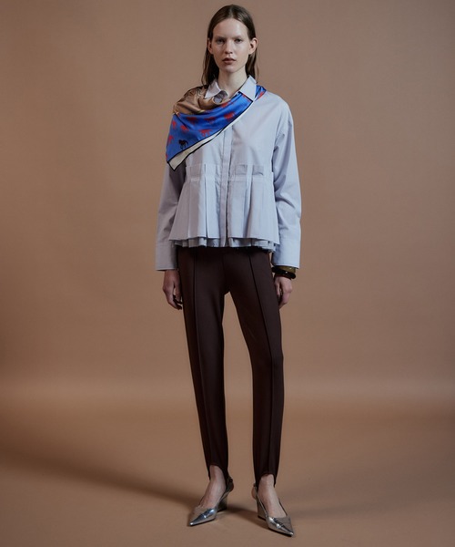 MAISON SPECIAL(メゾンスペシャル)の「Pintuck Stretch Stirrup Pants/ピンタックストレッチトレンカ(その他パンツ・レディース・ブラウン/ブラック・38/36)」の1枚目の写真