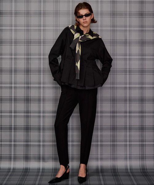 MAISON SPECIAL(メゾンスペシャル)の「Pintuck Stretch Stirrup Pants/ピンタックストレッチトレンカ(その他パンツ・レディース・ブラウン/ブラック・38/36)」の7枚目の写真