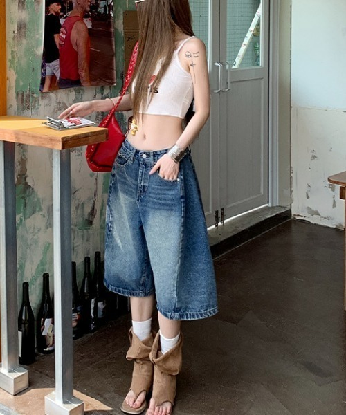 REBALANCE(リバランス)の「デニムハーフパンツ(デニムパンツ・レディース・A・LARGE/MEDIUM/SMALL)」の3枚目の写真