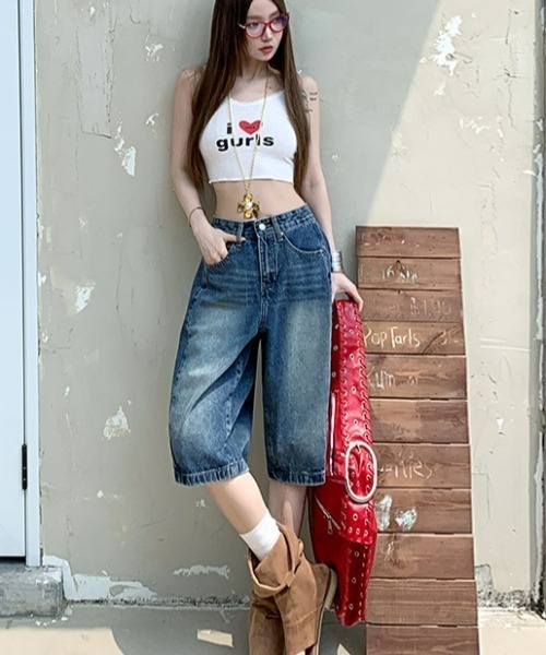 REBALANCE(リバランス)の「デニムハーフパンツ(デニムパンツ・レディース・A・LARGE/MEDIUM/SMALL)」の5枚目の写真