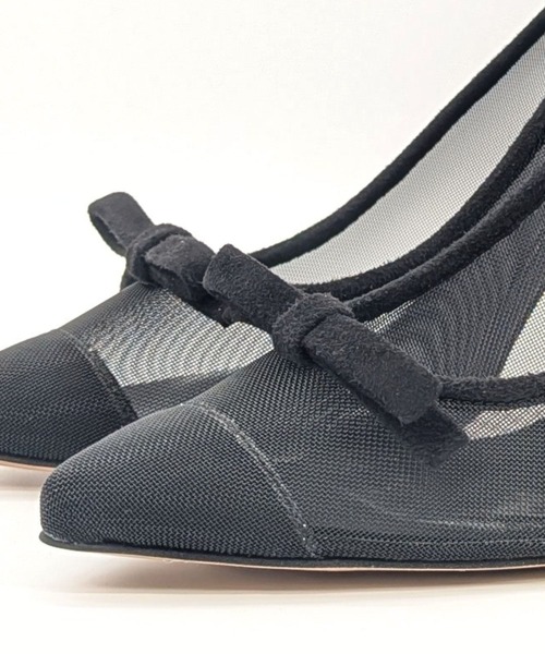 SEVEN TWELVE THIRTY（セヴントゥエルヴサーティー）の「スティレットヒールチュールリボンパンプス（パンプス・レディース・ドット/ブラック/グリーン系その他・22cm/22.5cm/23cm/23.5cm/24cm/24.5cm）」の11枚目の写真