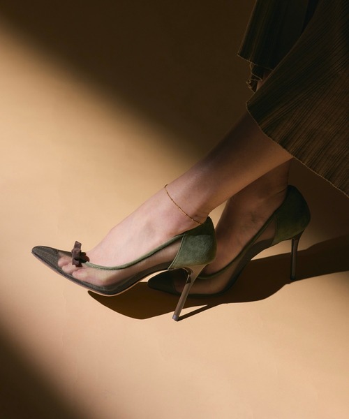 SEVEN TWELVE THIRTY（セヴントゥエルヴサーティー）の「スティレットヒールチュールリボンパンプス（パンプス・レディース・ドット/ブラック/グリーン系その他・22cm/22.5cm/23cm/23.5cm/24cm/24.5cm）」の13枚目の写真