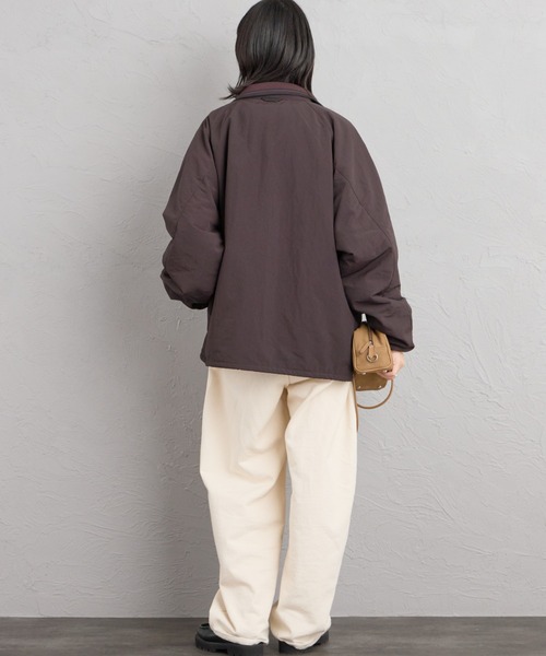 FRED PERRY（フレッドペリー）の「【WEB先行予約】[FRED PERRY/フレッドペリー] 別注 ナイロン シェルジャケット（ブルゾン・レディース・ダークブラウン/ブラック・S/M/L/XL）」の22枚目の写真