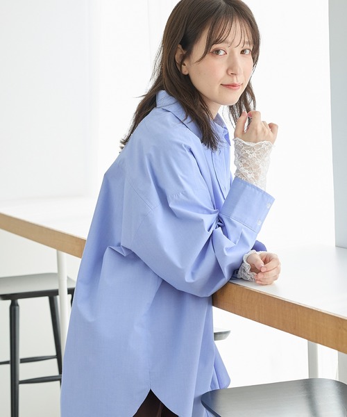 Honeys（ハニーズ）の「ゆるチュニックシャツ（シャツ/ブラウス・レディース・ブルー系その他3/グレー系その他2/ネイビー系1/ブラウン系その他2/ライトブルー・F）」の7枚目の写真