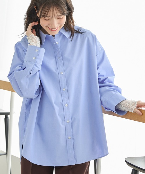 Honeys（ハニーズ）の「ゆるチュニックシャツ（シャツ/ブラウス・レディース・ブルー系その他3/グレー系その他2/ネイビー系1/ブラウン系その他2/ライトブルー・F）」の8枚目の写真