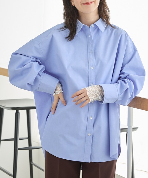 Honeys（ハニーズ）の「ゆるチュニックシャツ（シャツ/ブラウス・レディース・ブルー系その他3/グレー系その他2/ネイビー系1/ブラウン系その他2/ライトブルー・F）」の9枚目の写真