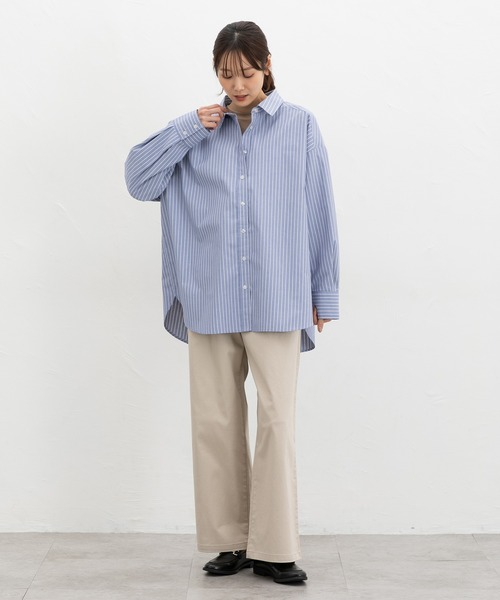Honeys（ハニーズ）の「ゆるチュニックシャツ（シャツ/ブラウス・レディース・ブルー系その他3/グレー系その他2/ネイビー系1/ブラウン系その他2/ライトブルー・F）」の10枚目の写真