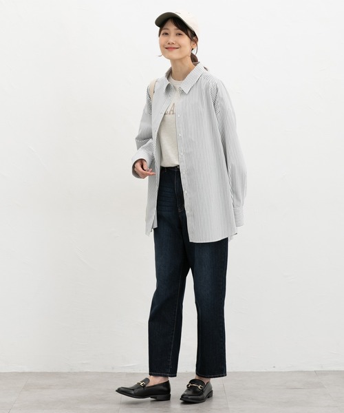 Honeys（ハニーズ）の「ゆるチュニックシャツ（シャツ/ブラウス・レディース・ブルー系その他3/グレー系その他2/ネイビー系1/ブラウン系その他2/ライトブルー・F）」の12枚目の写真