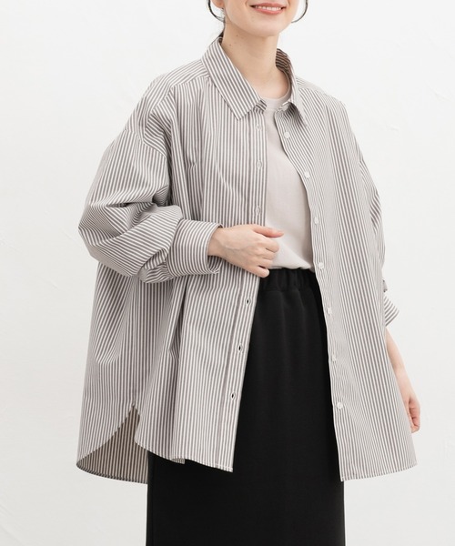 Honeys（ハニーズ）の「ゆるチュニックシャツ（シャツ/ブラウス・レディース・ブルー系その他3/グレー系その他2/ネイビー系1/ブラウン系その他2/ライトブルー・F）」の16枚目の写真