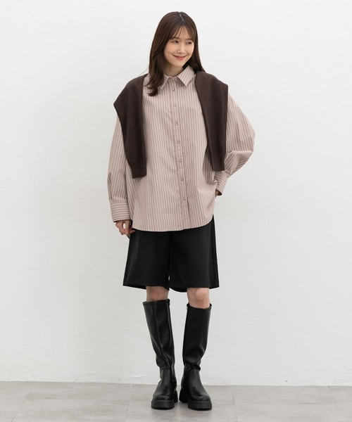 Honeys（ハニーズ）の「ゆるチュニックシャツ（シャツ/ブラウス・レディース・ブルー系その他3/グレー系その他2/ネイビー系1/ブラウン系その他2/ライトブルー・F）」の17枚目の写真