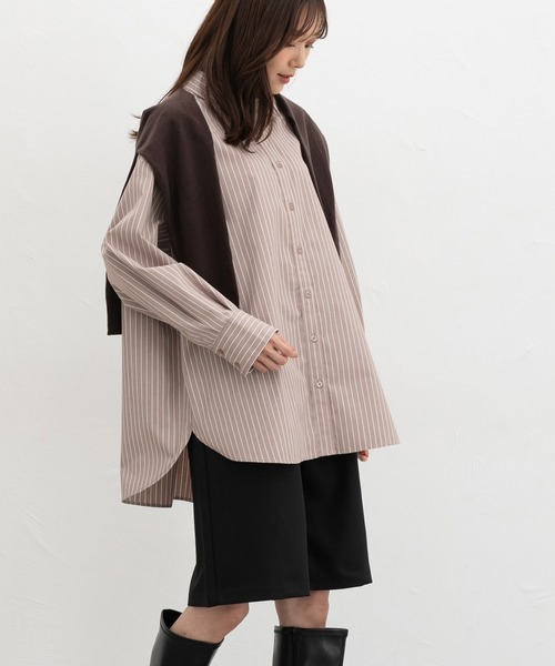 Honeys（ハニーズ）の「ゆるチュニックシャツ（シャツ/ブラウス・レディース・ブルー系その他3/グレー系その他2/ネイビー系1/ブラウン系その他2/ライトブルー・F）」の18枚目の写真