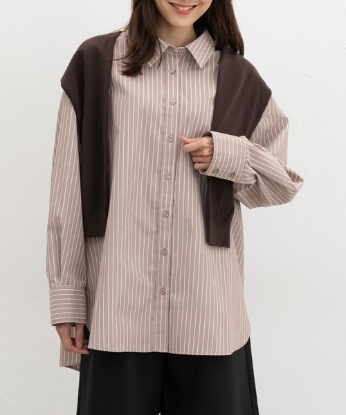 Honeys（ハニーズ）の「ゆるチュニックシャツ（シャツ/ブラウス・レディース・ブルー系その他3/グレー系その他2/ネイビー系1/ブラウン系その他2/ライトブルー・F）」の19枚目の写真