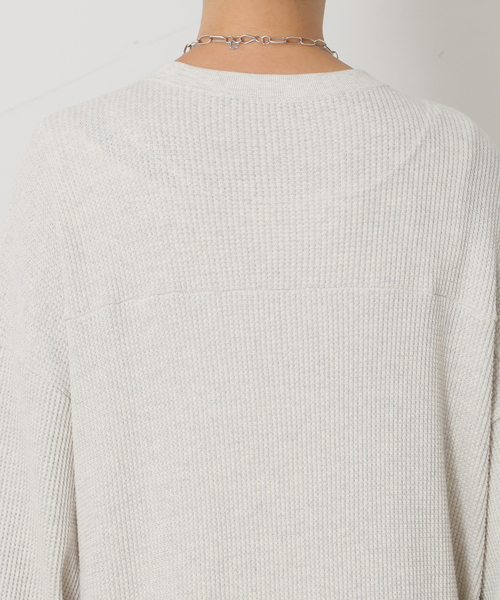 JOURNAL STANDARD LUXE(ジャーナルスタンダード ラックス)の「ワッフル ヘンリーN-ワンピース(ワンピース・レディース・ブラック/ライトグレー・FREE)」の14枚目の写真
