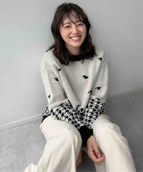 AS KNOW AS plus(アズノゥアズプラス)の「☆アニマル選びジャガードニットプルオーバー(パンダ・チドリ・ダックス)【UNISEX ITEM】(ニット/セーター・レディース・ネイビー系/アイボリー系1/アイボリー系・FREE)」の21枚目の写真
